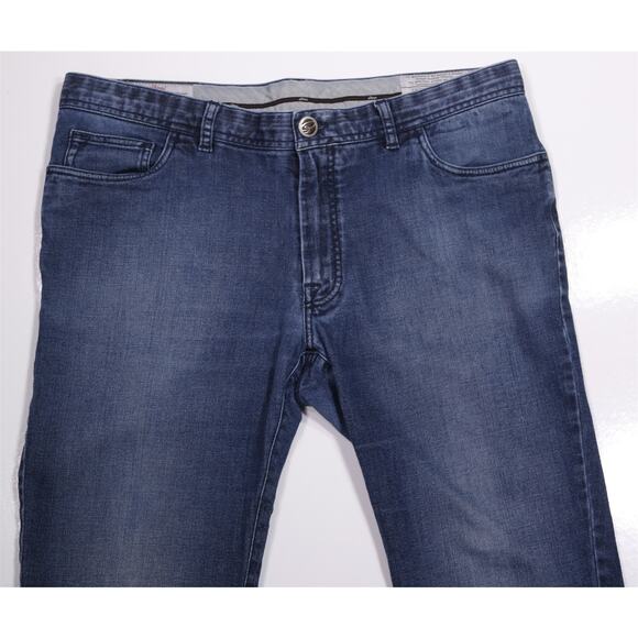 Brioni Mens Meribel Medium Wash Cotton Cashmere Stretch Jeans 38x27 - Picture 1 of 12